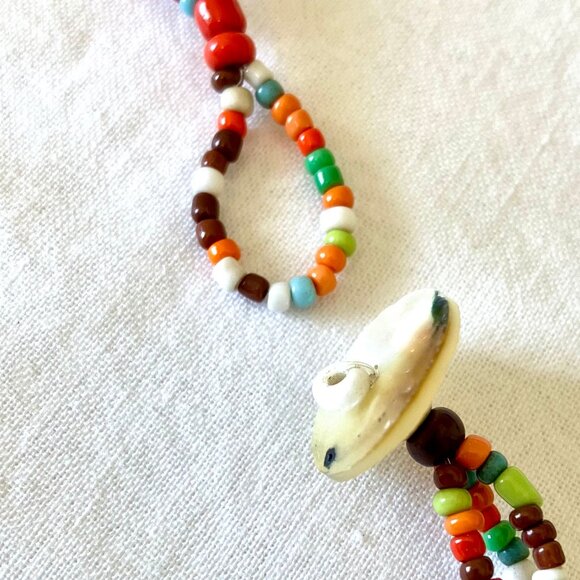 Glass Beaded Multicolor Necklace Boho Beaded Necklace Multi Beaded Earth… - Picture 11 of 16